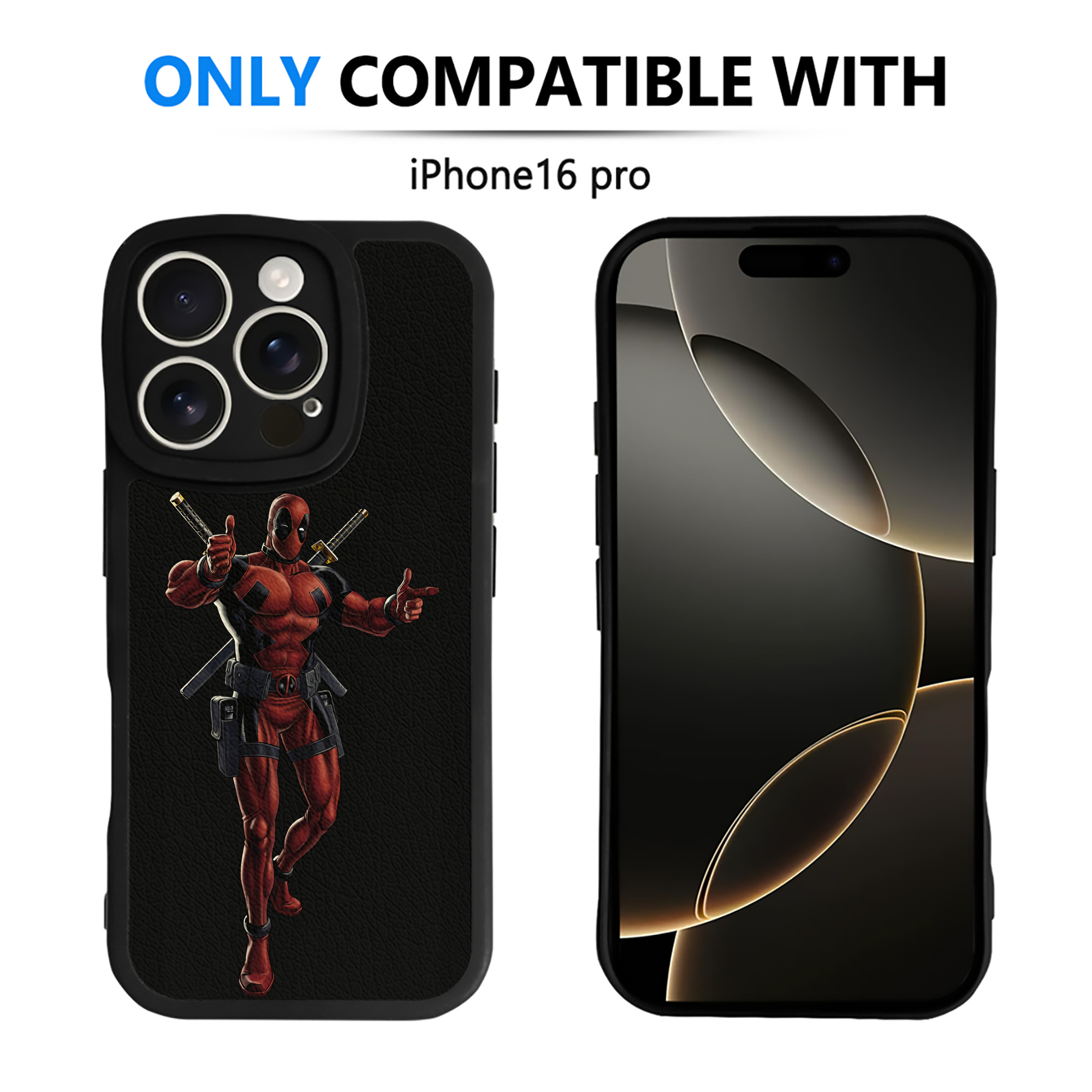 （画像用） Deadpool デッドプール 【iPhone 16シリーズ対応】シリコンスマホケース（レザー調） 材質：シリコン